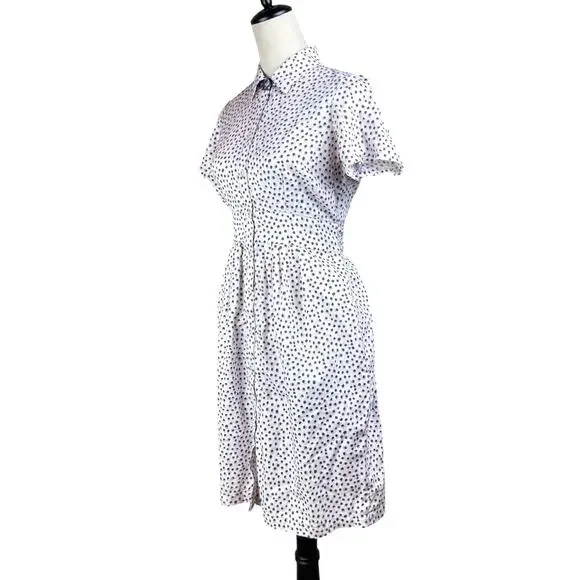 Foxcroft Vienna Short Sleeve Button Up Demure Dots 100% Cotton Shirt Dress - Picture 4 of 13